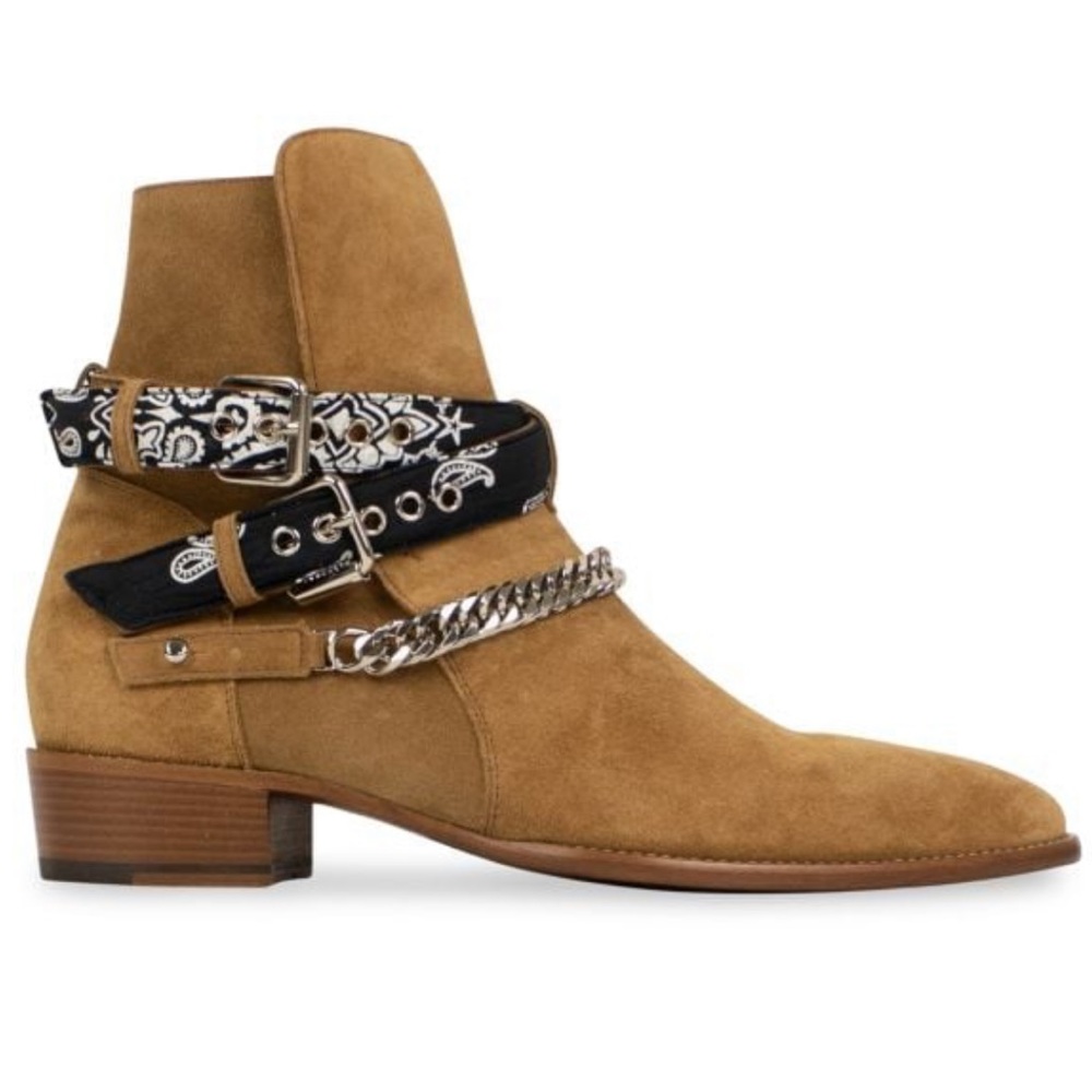 Amiri Belted Suede Ankle Boots Tan Women’s EU 37/US 7 $1,390